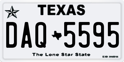 TX license plate DAQ5595