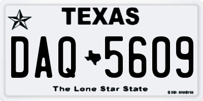 TX license plate DAQ5609