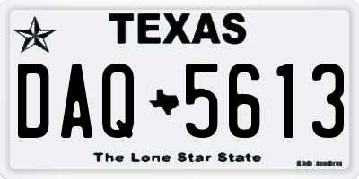 TX license plate DAQ5613