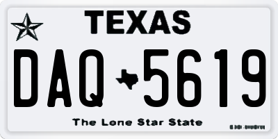 TX license plate DAQ5619