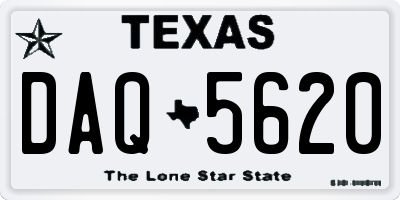TX license plate DAQ5620