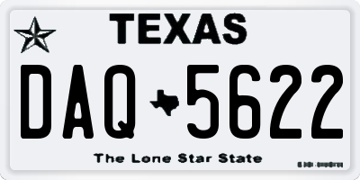 TX license plate DAQ5622