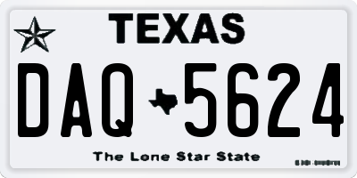 TX license plate DAQ5624