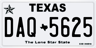 TX license plate DAQ5625