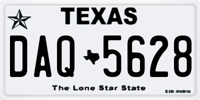 TX license plate DAQ5628