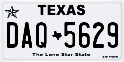TX license plate DAQ5629