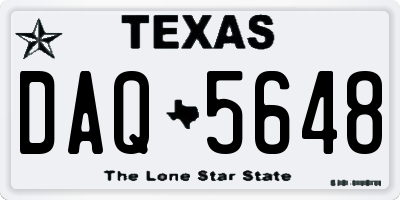 TX license plate DAQ5648