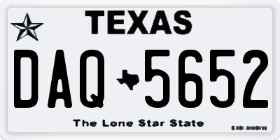 TX license plate DAQ5652
