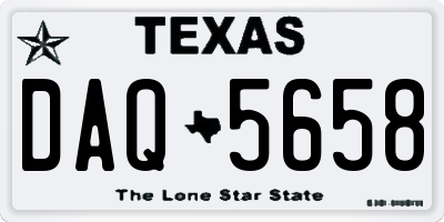 TX license plate DAQ5658