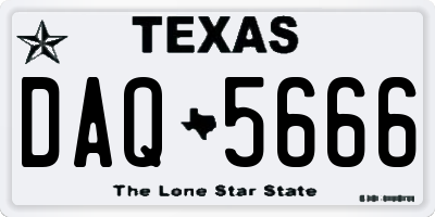 TX license plate DAQ5666