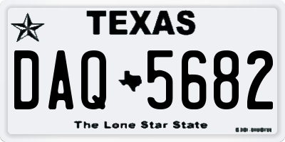 TX license plate DAQ5682