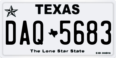TX license plate DAQ5683