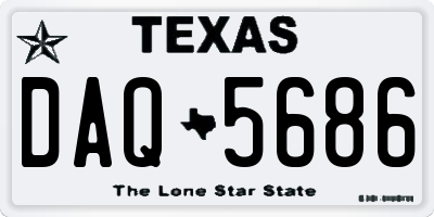 TX license plate DAQ5686