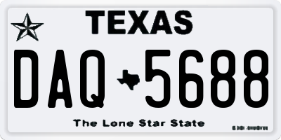 TX license plate DAQ5688
