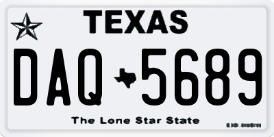 TX license plate DAQ5689