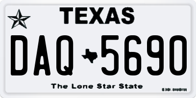 TX license plate DAQ5690