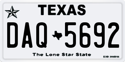 TX license plate DAQ5692
