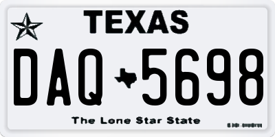 TX license plate DAQ5698