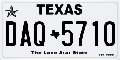 TX license plate DAQ5710