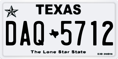 TX license plate DAQ5712