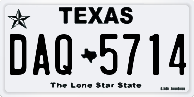 TX license plate DAQ5714