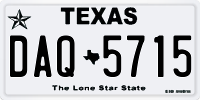 TX license plate DAQ5715