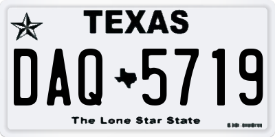TX license plate DAQ5719