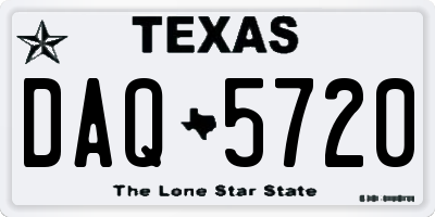 TX license plate DAQ5720