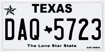 TX license plate DAQ5723