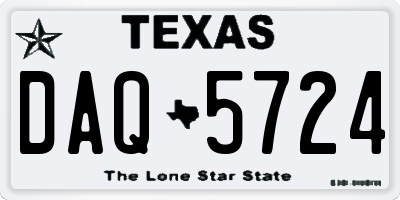 TX license plate DAQ5724