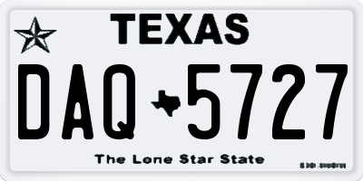 TX license plate DAQ5727
