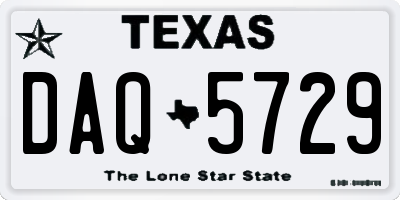 TX license plate DAQ5729