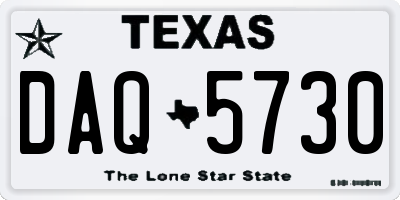 TX license plate DAQ5730