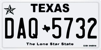 TX license plate DAQ5732