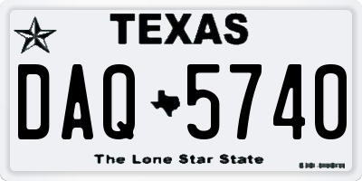 TX license plate DAQ5740