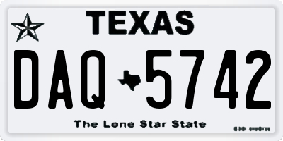 TX license plate DAQ5742