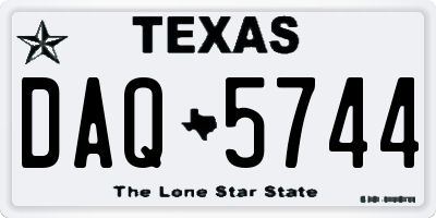 TX license plate DAQ5744