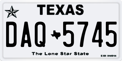 TX license plate DAQ5745