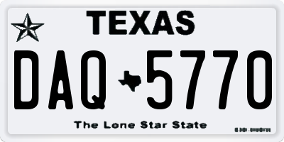 TX license plate DAQ5770