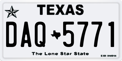 TX license plate DAQ5771