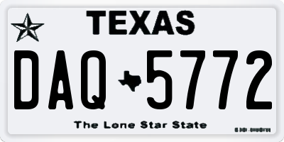 TX license plate DAQ5772