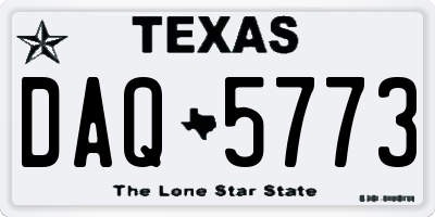 TX license plate DAQ5773