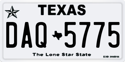 TX license plate DAQ5775