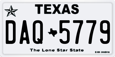 TX license plate DAQ5779