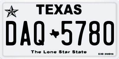 TX license plate DAQ5780