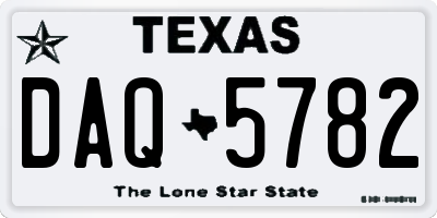 TX license plate DAQ5782