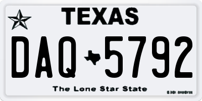 TX license plate DAQ5792