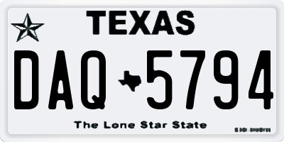 TX license plate DAQ5794