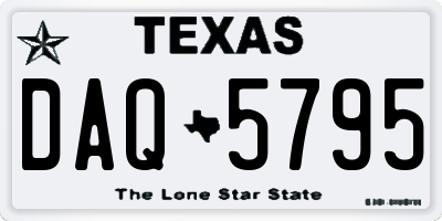 TX license plate DAQ5795
