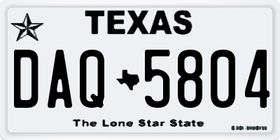 TX license plate DAQ5804